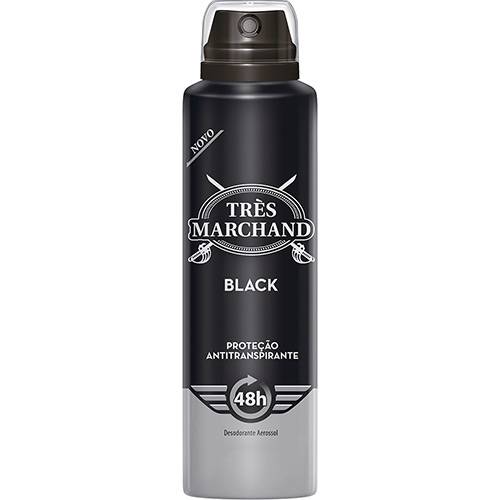 Tamanhos, Medidas e Dimensões do produto Desodorante Tres Marchand Black Aerosol 150mL