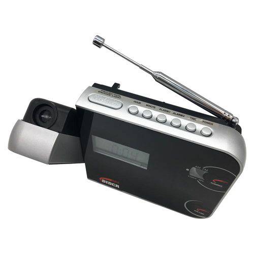 Tamanhos, Medidas e Dimensões do produto Despertador Digital AM FM com Projetor de Horas Preto CR-308