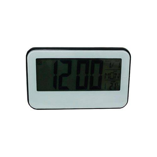 Tamanhos, Medidas e Dimensões do produto Despertador Digital LCD C/ Medidor de Temperatura Preto C/ Tela Branca DS 2618