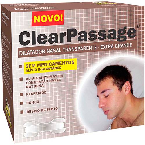 Tamanhos, Medidas e Dimensões do produto Dilatador Nasal 30 Unidades Transparente - ClearPassage