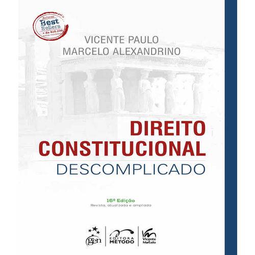 Tamanhos, Medidas e Dimensões do produto Direito Constitucional Descomplicado - 16 Ed