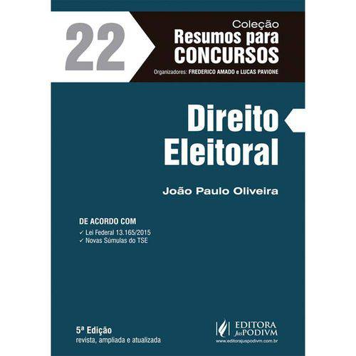 Tamanhos, Medidas e Dimensões do produto Direito Eleitoral - Vol 22 - Juspodivm