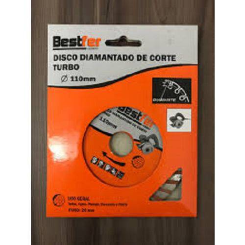 Tamanhos, Medidas e Dimensões do produto Disco Diamantado Corte Turbo 4" Bestfer BFH-0081