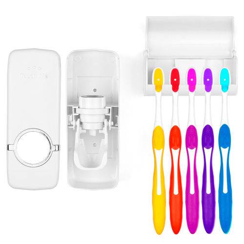 Tamanhos, Medidas e Dimensões do produto Dispenser de Creme Dental C/ Porta Escovas Branco