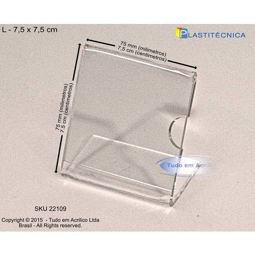 Tamanhos, Medidas e Dimensões do produto Display ou Porta Folha L em Acrílico (7,5x7,5cm)
