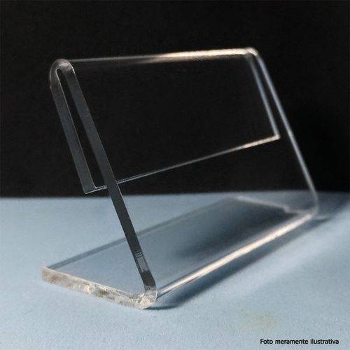 Tamanhos, Medidas e Dimensões do produto Display Porta Etiqueta de Preço em Acrílico Cristal Modelo L 3,5 Cm X 6,5 Cm
