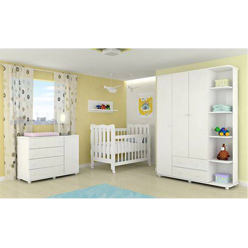 Tamanhos, Medidas e Dimensões do produto Dormitório Lorena com Berço 3 em 1 Lila Grade Fixa - Phoenix Baby / Carolina Baby