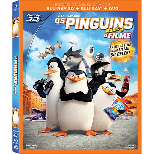 Tamanhos, Medidas e Dimensões do produto DVD + Blu-ray + Blu-ray 3D - Pinguins de Madagascar (3 Discos)