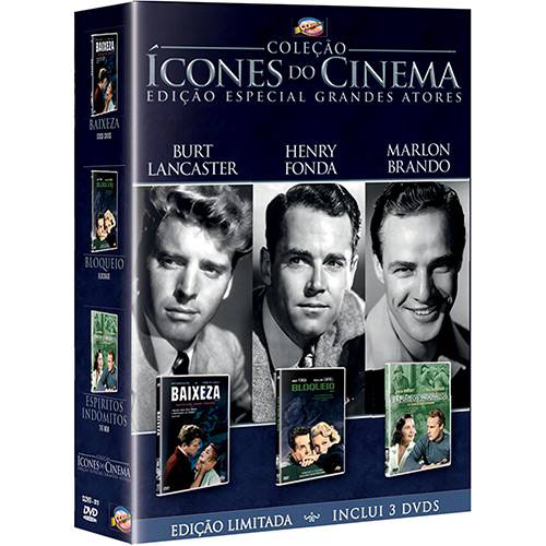 Tamanhos, Medidas e Dimensões do produto DVD - Coleção Ícones do Cinema - Edição Especial Grandes Atores (3 Discos)