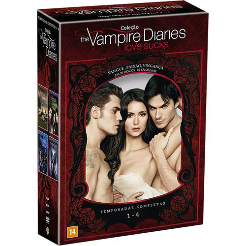 Tamanhos, Medidas e Dimensões do produto DVD - Coleção The Vampire Diaries: Love Sucks - 1ª a 4ª Temporada (20 Discos)