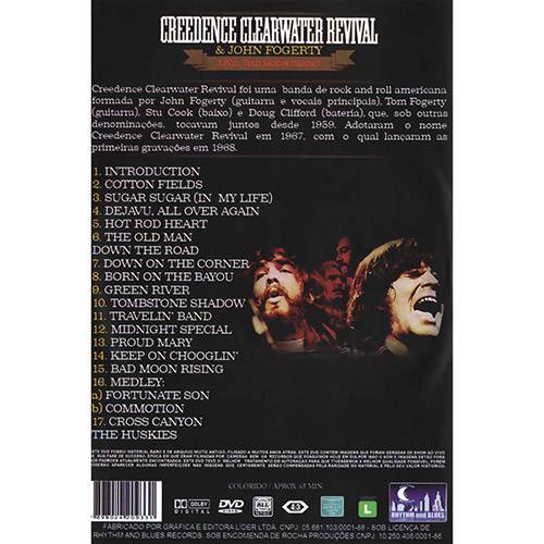 Tamanhos, Medidas e Dimensões do produto DVD Creedence Clearwater Revival & John Forgety: Live - Bad Moon Rising