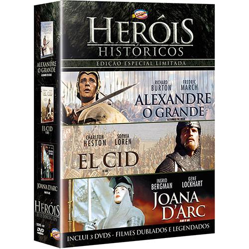 Tamanhos, Medidas e Dimensões do produto DVD - Heróis Históricos - Edição Especial Limitada (3 Discos)