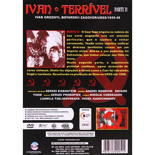 Tamanhos, Medidas e Dimensões do produto DVD Ivan, o Terrivel - Parte 2
