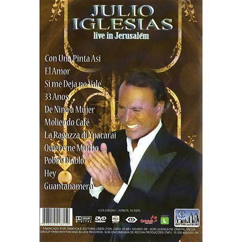 Tamanhos, Medidas e Dimensões do produto DVD Julio Iglesias: Live In Jerusalem