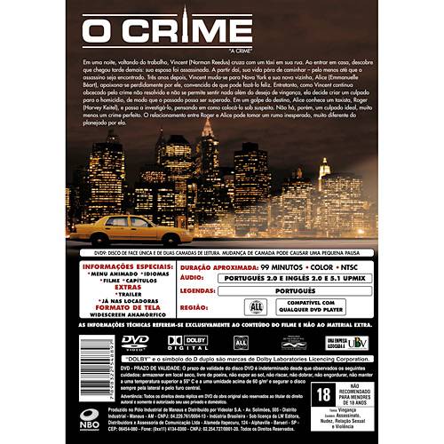 Tamanhos, Medidas e Dimensões do produto DVD o Crime