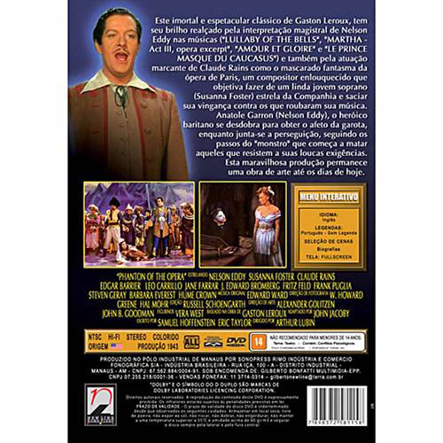 Tamanhos, Medidas e Dimensões do produto DVD - o Fantasma da Ópera