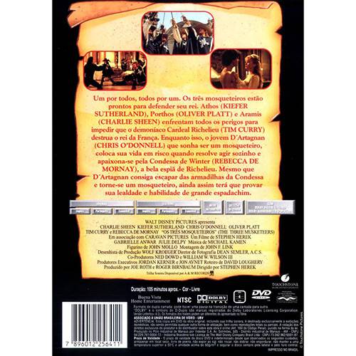 Tamanhos, Medidas e Dimensões do produto DVD - os Três Mosqueteiros