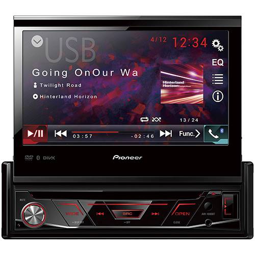 Tamanhos, Medidas e Dimensões do produto DVD Player Automotivo Pioneer AVH-4880BT Tela Retrátil 7" USB, Bluetooth