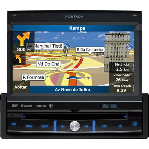Tamanhos, Medidas e Dimensões do produto DVD Player Automotivo Pósitron SP6900NAV Tela 7" Tv Digital USB Entrada Auxiliar Micro SD Bluetooth e GPS