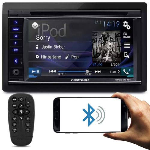 Tamanhos, Medidas e Dimensões do produto DVD Player Automotivo Positron SP8520 BT 2 Din 6,2 Pol Bluetooth Touch USB MicroSD CD AUX AM FM RCA