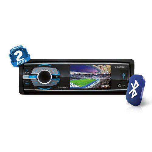 Tamanhos, Medidas e Dimensões do produto DVD Player Pósitron SP4730 DTV 1 Din Blu USB SD AUX TV Dig