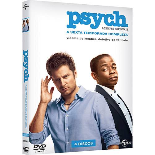 Tamanhos, Medidas e Dimensões do produto DVD - Psych - a Sexta Temporada Completa - 6ª Temporada (4 Discos)