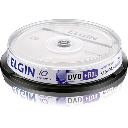 Tamanhos, Medidas e Dimensões do produto DVD+R Elgin 8,5GB/240min 8x (Dual Layer) (Cake C/ 10)