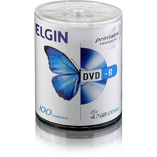 Tamanhos, Medidas e Dimensões do produto DVD-R Elgin Printable 4,7GB/120min 8x (Pino C/ 100)