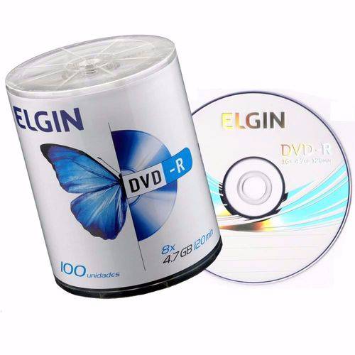 Tamanhos, Medidas e Dimensões do produto DVD-R Logo Pino C/ 100 Elgin