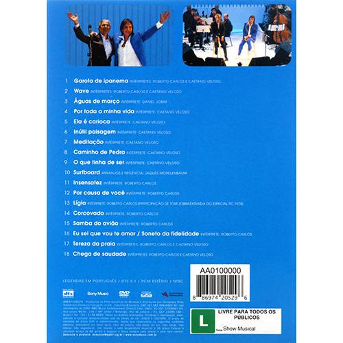 Tamanhos, Medidas e Dimensões do produto DVD Roberto Carlos e Caetano Veloso: e a Música de Tom Jobim