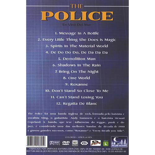 Tamanhos, Medidas e Dimensões do produto DVD The Police: En Vinã Del Mar
