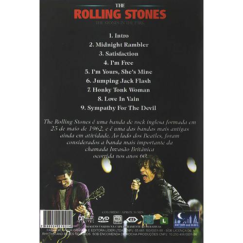 Tamanhos, Medidas e Dimensões do produto DVD The Rollings Stones: In The Park