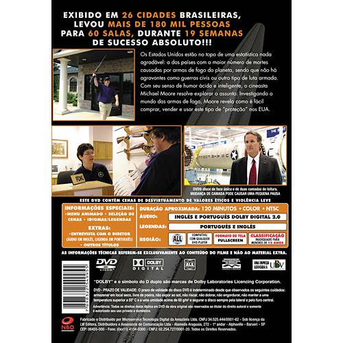 Tamanhos, Medidas e Dimensões do produto DVD Tiros em Columbine