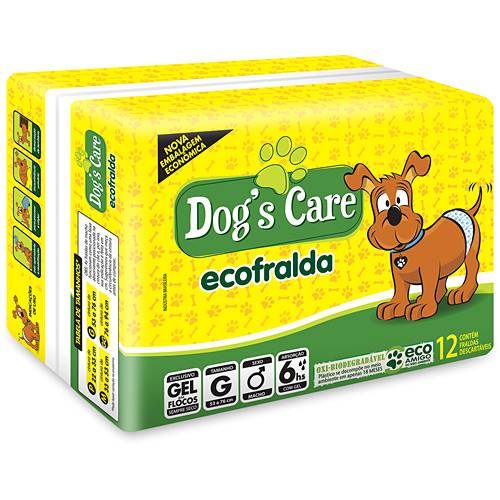 Tamanhos, Medidas e Dimensões do produto Ecofralda Descartável com Gel 12 Unidades Macho G (cintura de 53 a 76cm) - Dog's Care