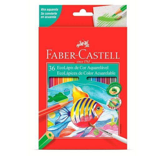 Tamanhos, Medidas e Dimensões do produto Ecolápis de Cor Aquarelável Faber-Castell - Estojo com 36 Cores - Ref 120236