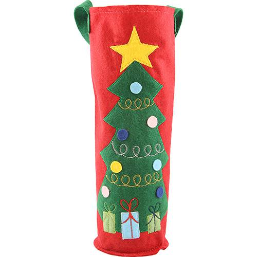 Tamanhos, Medidas e Dimensões do produto Embalagem para Garrafa com Estampa Árvore de Natal - Christmas Traditions