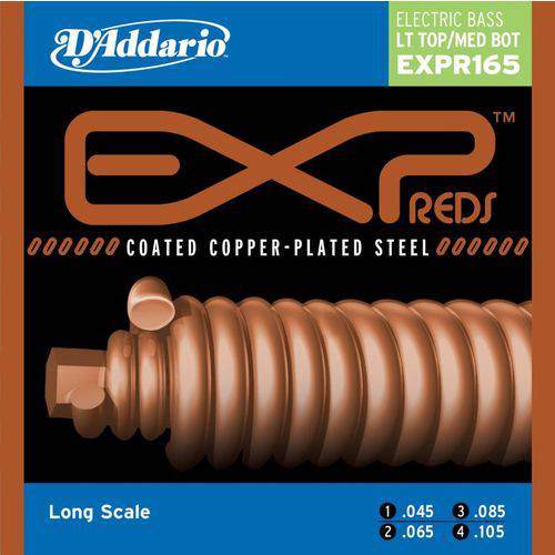 Tamanhos, Medidas e Dimensões do produto Encordoamento Baixo 4 Cordas Expr165 Reds 45-105 D'addario