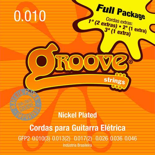 Tamanhos, Medidas e Dimensões do produto Encordoamento Groove P/ Guitarra GFP2 Full Package 0.10/0.46 - EC0342