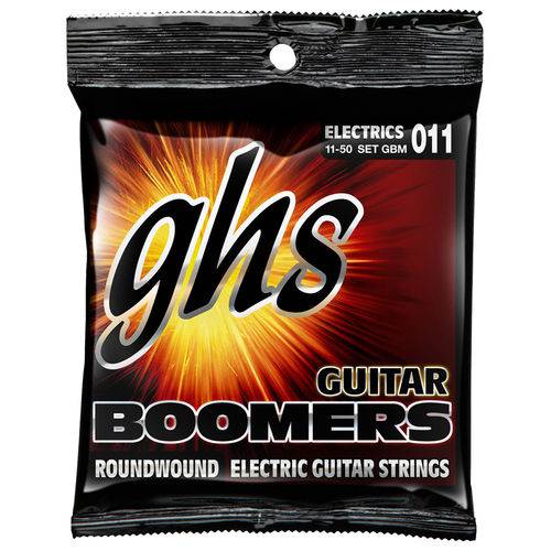 Tamanhos, Medidas e Dimensões do produto Encordoamento para Guitarra GHS Boomers 011 - 050 GBM + Mi Extra