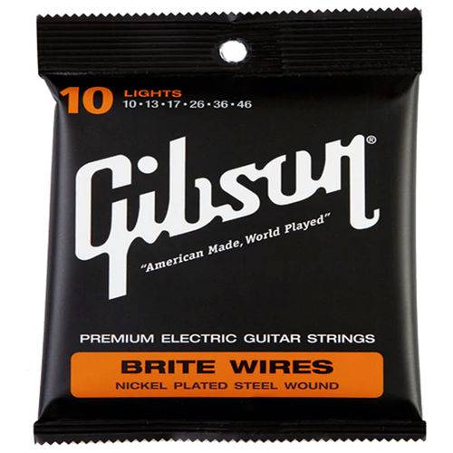 Tamanhos, Medidas e Dimensões do produto Encordoamento para Guitarra Gibson Brite Wires 010 - 46 700L