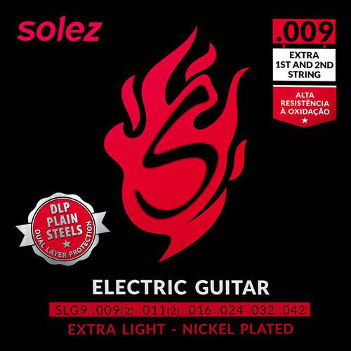 Tamanhos, Medidas e Dimensões do produto Encordoamento para Guitarra Solez 009 - 042 SLG9 + 2 Cordas Extras