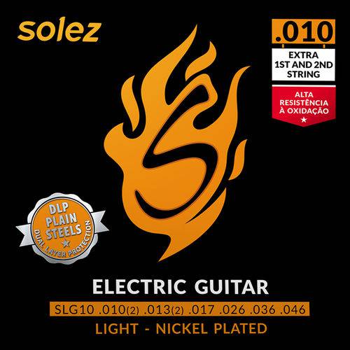 Tamanhos, Medidas e Dimensões do produto Encordoamento para Guitarra Solez 010 - 046 SLG10 com 2 Cordas Extras