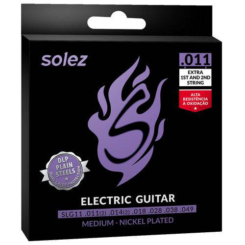 Tamanhos, Medidas e Dimensões do produto Encordoamento para Guitarra Solez 011 - 049 SLG11 + 2 Cordas Extras