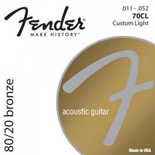 Tamanhos, Medidas e Dimensões do produto Encordoamento para Violão Aço 0.011 70cl Bronze Fender