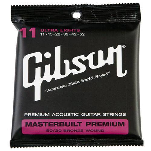 Tamanhos, Medidas e Dimensões do produto Encordoamento para Violão Aço Gibson Masterbuilt 011 BRS11