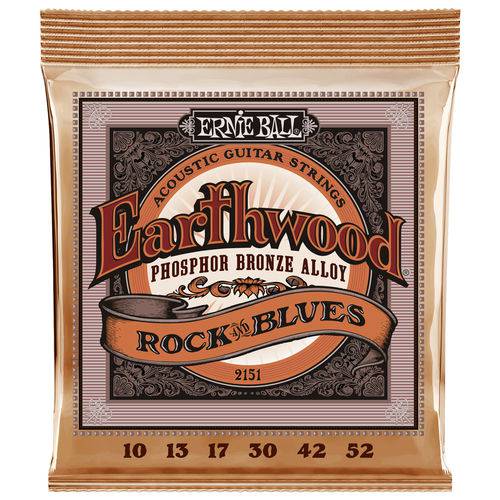 Tamanhos, Medidas e Dimensões do produto Encordoamento Violão Aço Ernie Ball Phosphor Bronze Rock N Blues 010 - 052 EB2151