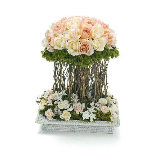 Tamanhos, Medidas e Dimensões do produto Enfeite Bouquet Topiaria com Rosas Francesas Cr