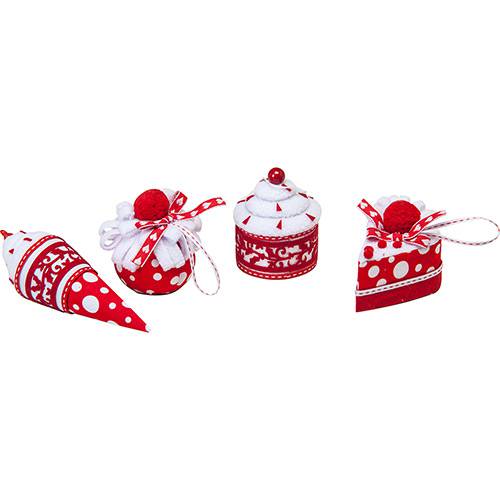 Tamanhos, Medidas e Dimensões do produto Enfeite de Árvore Cupcakes, 4 Unidades - Christmas Traditions