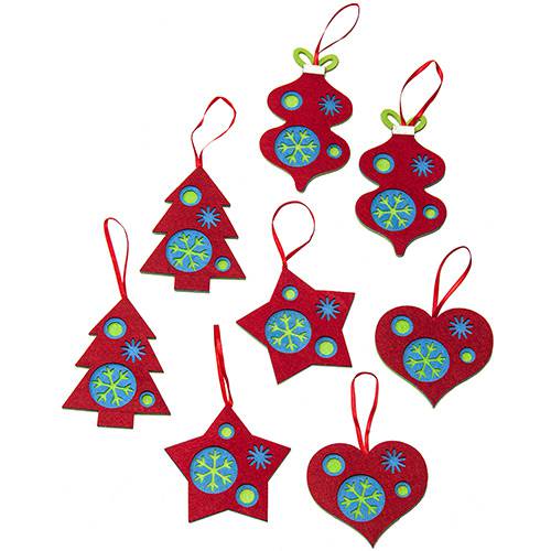 Tamanhos, Medidas e Dimensões do produto Enfeite de Árvore em Feltro POP 8 Unidades - Christmas Traditions