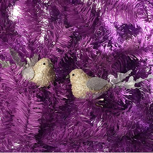 Tamanhos, Medidas e Dimensões do produto Enfeite de Árvore Pássaros Prateados - Orb Christmas